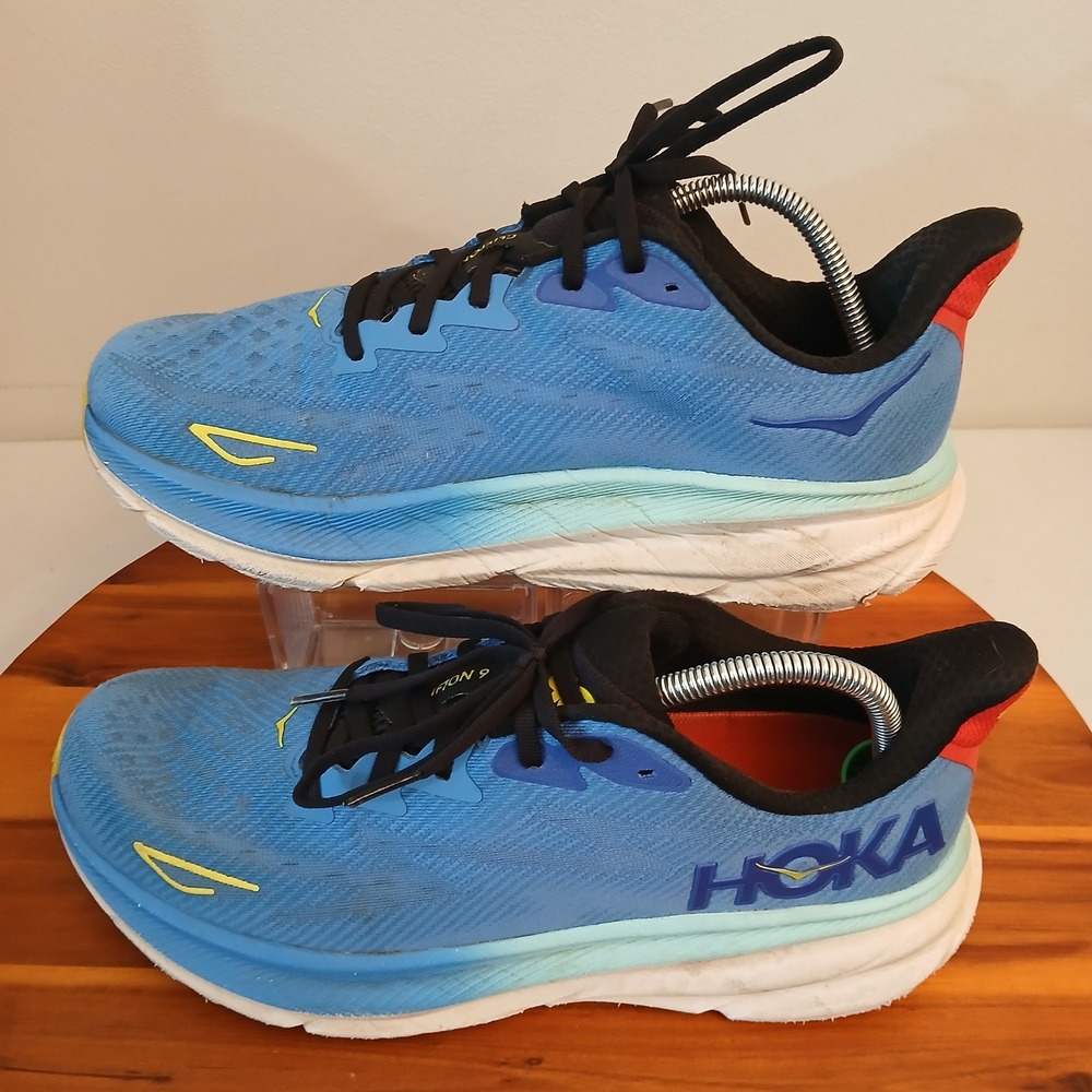 Hoka One One Clifton 9 Men 10.5 Blue Running Shoes Sneakers 1127895 VRTL